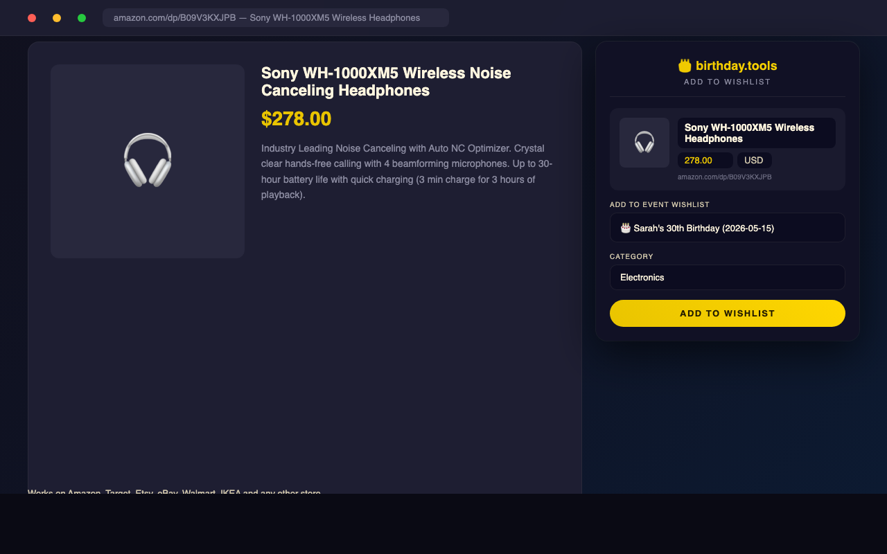 birthday.tools Chrome Extension